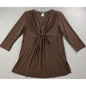 CSC studio Women Brawn Blouse 3/4 Sleeves Size M Petite